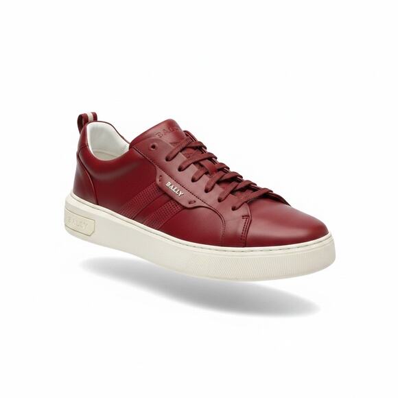 Bally Maxim Authentic Men Red Lamb Leather Lace Up Low Top Sneakers Size US 12 main image 10